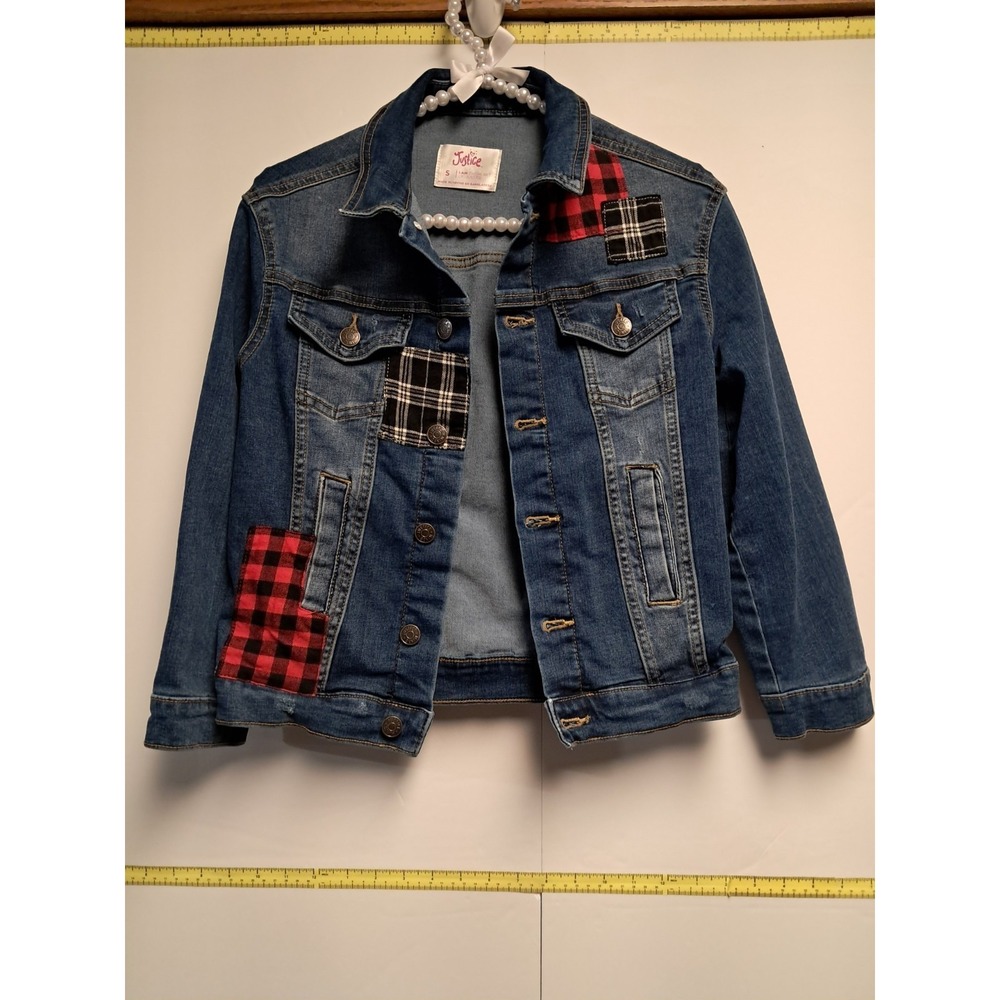 Girls Justice Patchwork Denim Jacket. Size Small‎